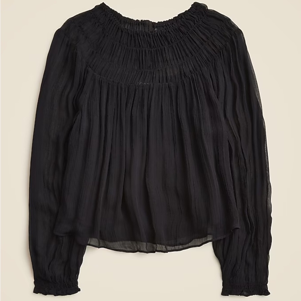 JCrew Draper Shirred Top in Crinkle Cupro, NWT, Small - Picture 2 of 10